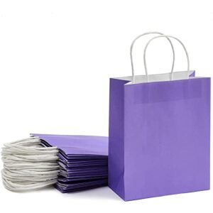 blue panda paper party gift bags with handles (8 x 10 in, medium size, purple, 25-pack)