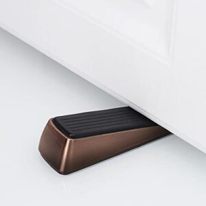 AD Set of 2 Heavy- Duty Metal Door Wedge Stoppers with Rubber Surfaces for Anti- Scratch & Anti- Slip, Suits for Any Door and Any Floor (Copper)