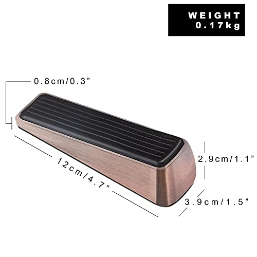 AD Set of 2 Heavy- Duty Metal Door Wedge Stoppers with Rubber Surfaces for Anti- Scratch & Anti- Slip, Suits for Any Door and Any Floor (Copper)