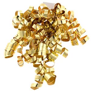 wrapaholic 12-count gold self-adhesive curly bows gift wrap accessory – perfect for christmas, birthday, holiday, party favors decorations