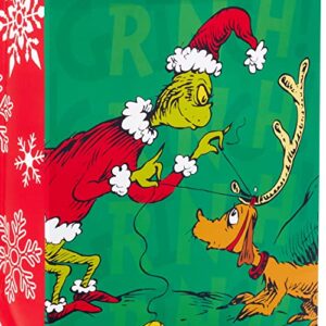 Hallmark Dr. Seuss Grinch Gift Bag Set for Kids (2 Bags: 1 Large 13", 1 Extra Large 15") The Grinch with Max and Sleigh (Red, Green, White, Blue), Assorted