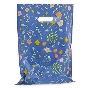 100 Pack Floral Party Gift Bags with Handles (9 x 12 in)