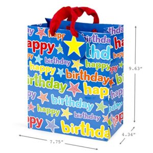 Hallmark 9" Medium Birthday Gift Bag with Tissue Paper (Blue Happy Birthday)