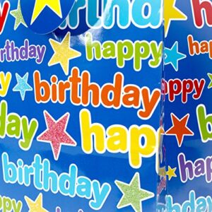 Hallmark 9" Medium Birthday Gift Bag with Tissue Paper (Blue Happy Birthday)