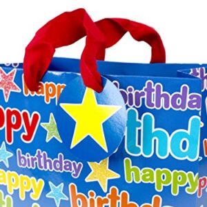 Hallmark 9" Medium Birthday Gift Bag with Tissue Paper (Blue Happy Birthday)