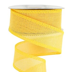 meedee yellow burlap ribbon 1.5 inch yellow ribbon wired daffodil yellow ribbon yellow burlap wired ribbon for yellow fall wreath, gift wrapping, garland, bows making, party decorations(10 yards)