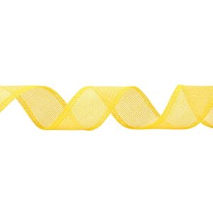 MEEDEE Yellow Burlap Ribbon 1.5 Inch Yellow Ribbon Wired Daffodil Yellow Ribbon Yellow Burlap Wired Ribbon for Yellow Fall Wreath, Gift Wrapping, Garland, Bows Making, Party Decorations(10 Yards)