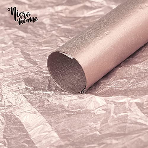 NICROHOME 50 Sheets Rose Gold Wrapping Paper, 20 x 28 Inch Metallic Blush Tissue Paper for Gift Bags Box Wrapping, Valentines Day Decor, Wedding Party Decorations, DIY Craft, Present Packaging