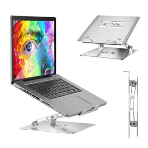 anivia laptop stand,adjustable laptop computer stand portable foldable laptop riser metal holder compatible with 10 to 17 inches notebook computer, silver