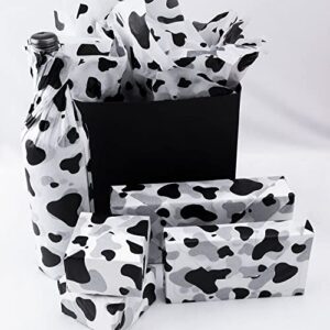 50 Sheets Large Cow Print Tissue Paper Bulk,28 x 20 inch,Cow Print Tissue Paper for Gift Bags,Black and White Cow Print Tissue Paper for Cow Party