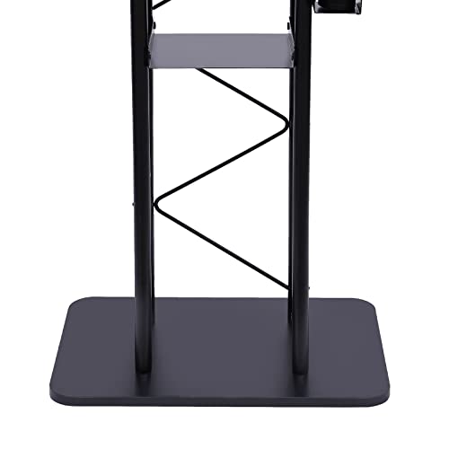 Futchoy Metal Black Podium Conference Presentation Pulpit School Office Church Lectern,Curved Design Cup Holder Design, Wrought Paint Curved Podium, Schools, Churches, Meeting Rooms