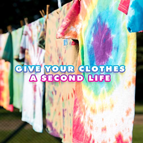 Tie Dye Kit for Kids and Adults - Easy DIY Tie Dye Party Kit with 18 Colors, Fabric Dye Refills, Rubber Bands, Gloves, Table Cover + More Supplies - Fun-at-Home Holiday or Birthday Gift (Rainbow)