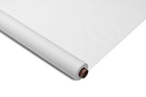 premium quality plastic table cover banquet rolls 40″ x 300′ (white)