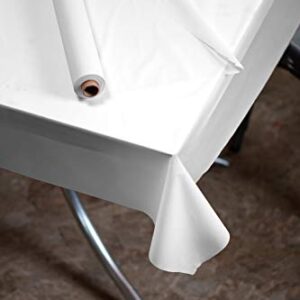 Premium Quality Plastic Table Cover Banquet Rolls 40" X 300' (White)