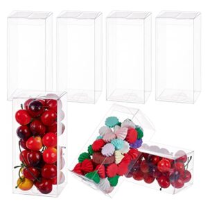 benecreat 20 pack 2.7×2.7×6.3 plastic boxes rectangle plastic party favor boxes for wedding party treat candy cupcakes