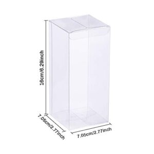BENECREAT 20 Pack 2.7x2.7x6.3 Plastic Boxes Rectangle Plastic Party Favor Boxes for Wedding Party Treat Candy Cupcakes
