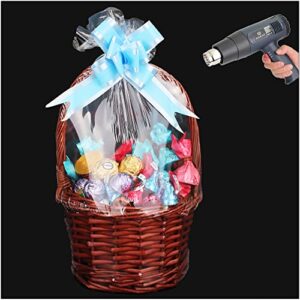 AOUKAR Shrink Wrap Bags for Gift Baskets 36Pcs 14x18 Inches Chear PVC Heat Shrink Bags Cellophane Wrap for Packaging Large Bags