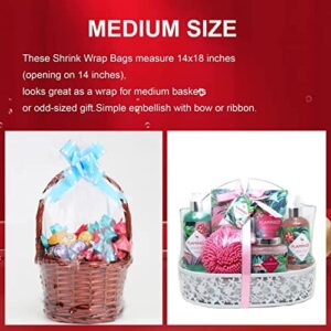 AOUKAR Shrink Wrap Bags for Gift Baskets 36Pcs 14x18 Inches Chear PVC Heat Shrink Bags Cellophane Wrap for Packaging Large Bags