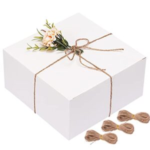 moretoes white gift boxes 20pcs 8x8x4 inches paper gift box with lids for wedding present bridesmaid proposal gift graduation holiday birthday party favor engagements and christmas day