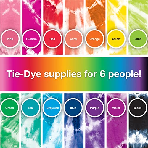 Tulip One-Step Tie-Dye Kit Party Supplies, 18 Bottles Tie Dye, Rainbow, 1 Count (Pack of 1)