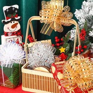 12 Pieces Pull Wrapping Bow Large Organza Gift Pull Bows with Ribbon for Wedding Gift Baskets (Mixed Color, 6 Inch)