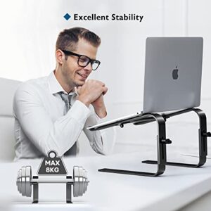 BONTEC Laptop Stand, Height Adjustable Notebook Stand, Ergonomic Laptop Desk Mount, Compatible with Most 10-17” Laptops, Space Black