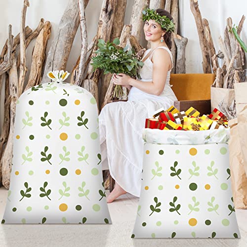 Henoyso 3 Pcs Greenery Jumbo Gift Bags Large Baby Shower Bags Sage Green Neutral Baby Shower Decorations for Kids First Birthday Gender Reveal Party Favors Supplies, 36 x 56 Inch