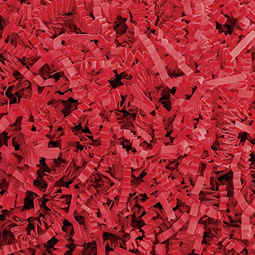 MagicWater Supply Crinkle Cut Paper Shred Filler (1/2 LB) for Gift Wrapping & Basket Filling - Red