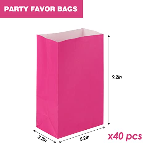 TOMNK 40pcs Party Favor Bags, Solid Colored Paper Bags Wrapped Treat Bags Gift Bags of 10 Colors for Birthdays, Baby Showers, Kids Crafts and Activities, 9.2 × 5.2 × 3.2 Inches