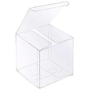 xp-art 30 pcs clear favor boxes,4 x 4 x 4 inch plastic clear gift boxes for wedding,birthday,easter mother’s father’s day party