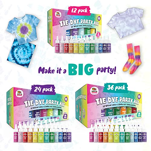 Tie Dye Kit for Kids & Adults - 12 Large Tye Dye Bottles with Tie Dye Powder, Soda Ash, Gloves - Non-Toxic Tyedyedye Kit - Decorating Dye for Clothes