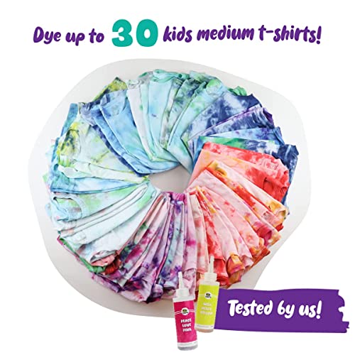 Tie Dye Kit for Kids & Adults - 12 Large Tye Dye Bottles with Tie Dye Powder, Soda Ash, Gloves - Non-Toxic Tyedyedye Kit - Decorating Dye for Clothes