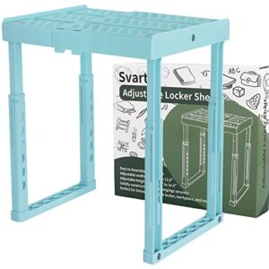 adjustable locker shelf for school, height and width adjustable locker organizer, locker stand shelf for work, stackable locker tools for gym lockers, office, back to school essentials, mint blue