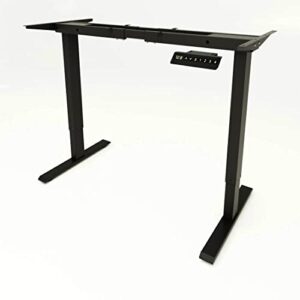 win up time standing desk frame, electric stand up desk frame, height adjustable electric standing desk frame, adjustable height desk frame for home & office table black