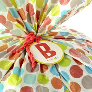 Hallmark 56" Jumbo XL Plastic Gift Bag (B is for Baby, Multicolor Dots) for Baby Showers, New Parents and More