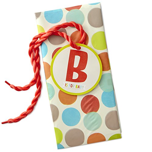 Hallmark 56" Jumbo XL Plastic Gift Bag (B is for Baby, Multicolor Dots) for Baby Showers, New Parents and More