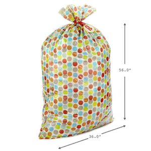 Hallmark 56" Jumbo XL Plastic Gift Bag (B is for Baby, Multicolor Dots) for Baby Showers, New Parents and More