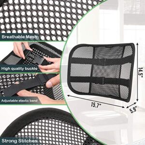 Lumbar Support with Breathable Mesh Layers and Double Sturdy Adjustable Straps, Comfortable Ergonomic Backrest for Office Chair and Car Driver Seat, Posture Cushion and Lower Back Support Pain Relief