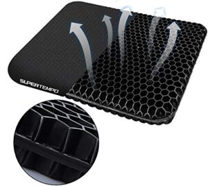 suptempo gel seat cushion, office chair cushion, double layer design seat cushion with non slip cover breathable honeycomb pain relief sciatica chair pads for office chair car wheelchair
