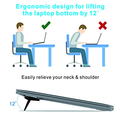 Self-Adhesive Mini Portable Laptop Stand, Invisible Computer Stand, Foldable Ergonomic Desktop Stand, Compatible with MateBook X pro, D14, MacBook Air Pro,XPS,More 10-17inch Laptop, Tablets, iPad