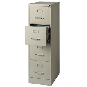 Scranton and Co 22" Deep 4 Drawer Letter File Cabinet in Putty, Fully Assembled