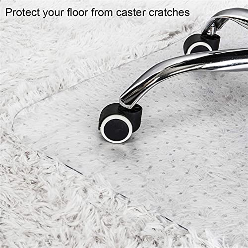 Qmake Office Desk Chair Mat for Carpet Floor Low Pile PVC Protection Anti-Slip Floor Mat Carpeted Chair Mat Clear,48 x 36