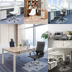 Qmake Office Desk Chair Mat for Carpet Floor Low Pile PVC Protection Anti-Slip Floor Mat Carpeted Chair Mat Clear,48 x 36