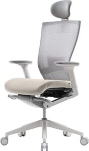 sidiz t50 ergonomic home office chair : high performance, adjustable headrest, 2-way lumbar support, 3-way armrest, forward tilt, adjustable seat depth, ventilated mesh back, cushion seat (beige)