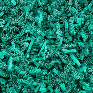 magicwater supply crinkle cut paper shred filler (1 lb) for gift wrapping & basket filling – teal