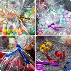 Labeol Cellophane Bags Treat Bags 450 PCS with Ties 3 Sizes 4x6 5x7 2x10 Cookie Bags for Packaging Pretzel Candy Gift Party Favor Clear Plastic Bags Goodie Bags