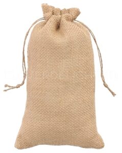 cleverdelights 6″ x 10″ burlap bags with drawstring – 5 pack