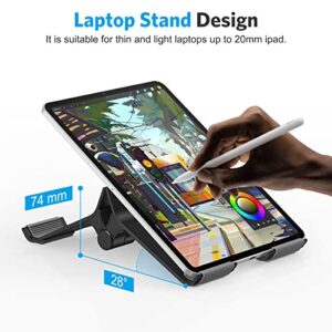OMOTON Plastic Vertical Laptop Stand - Multifunctional Gravity Laptop Holder Self-Adjust Storage Desktop, Compatible with MacBook, Google Pixelbook, Dell and All iPad(Up to 17.3")