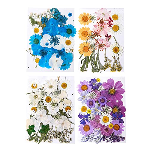 150 Pieces Real Dried Pressed Flowers for Craft Supplies & Materials,Dried Flowers for Resin Molds Silicone Kit Bundle,Scrapbook Supplies,Soap Making