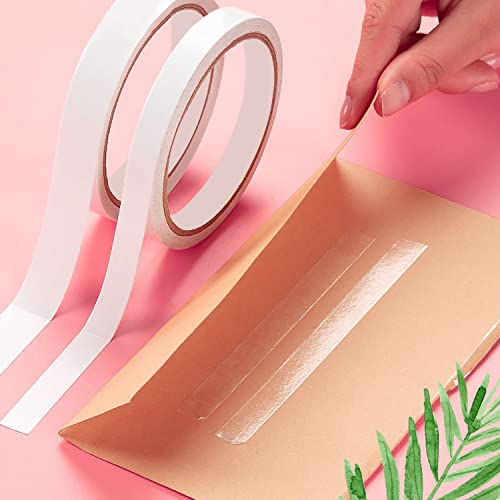 Hsxfl Double-Sided Tape for Crafts, 9 Rolls Double-Side Adhesive Tape for Card Making, Scrapbooking, DIY and Office School Supplies (Width: 8mm/ 10mm/ 12mm/ 15mm/25mm)